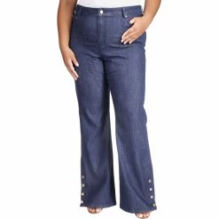 Budget 🧨 Michael Kors Plus Selma Shank Flare Denim 👖 Jeans ⭐